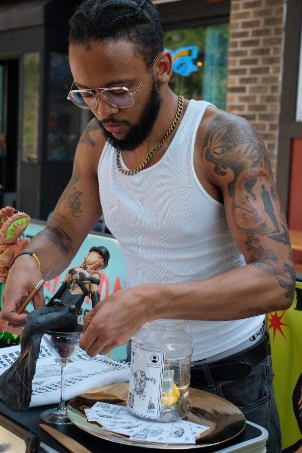 Adding detail to the sculpture version of my &quot;Baddie Reputation&quot; cocktail!