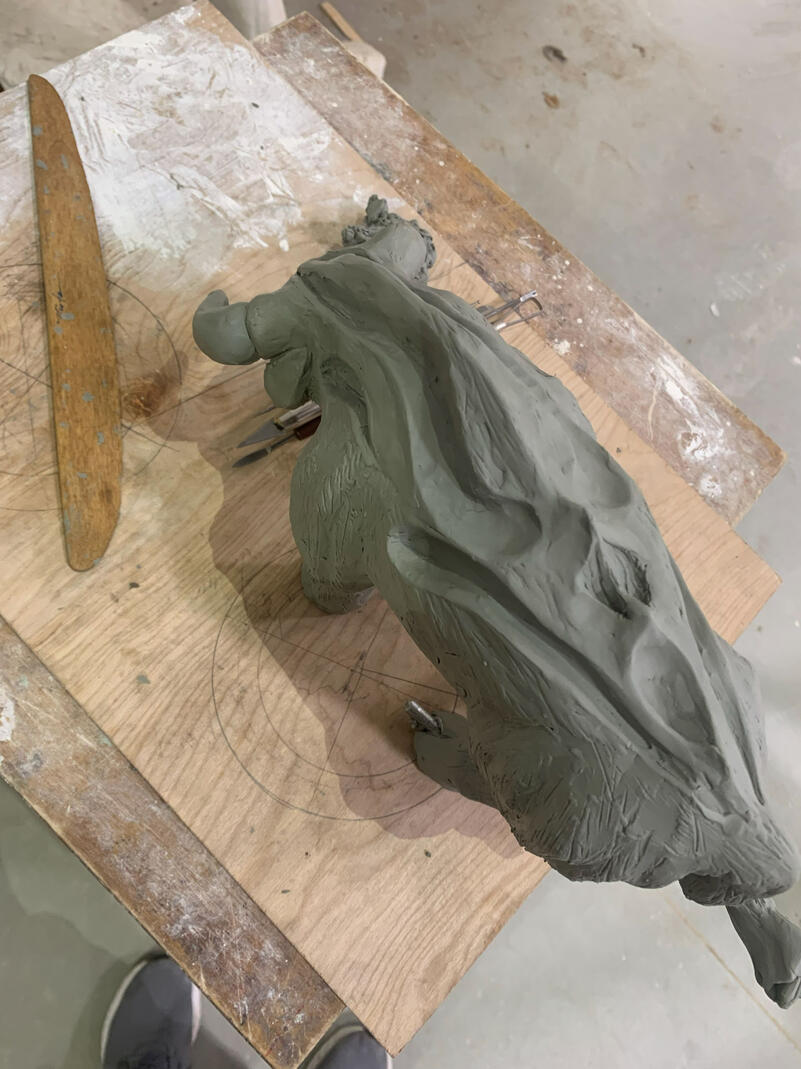 "Wrath" original clay (destroyed)