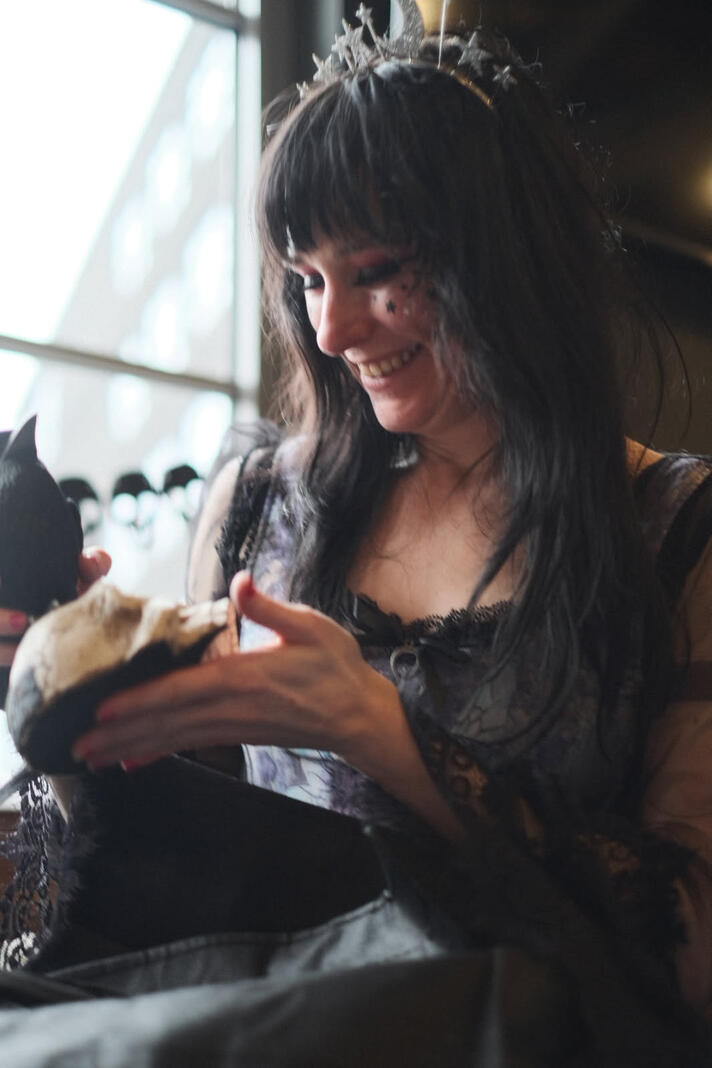 Brie and her custom Bare Bones Birthday Surprise